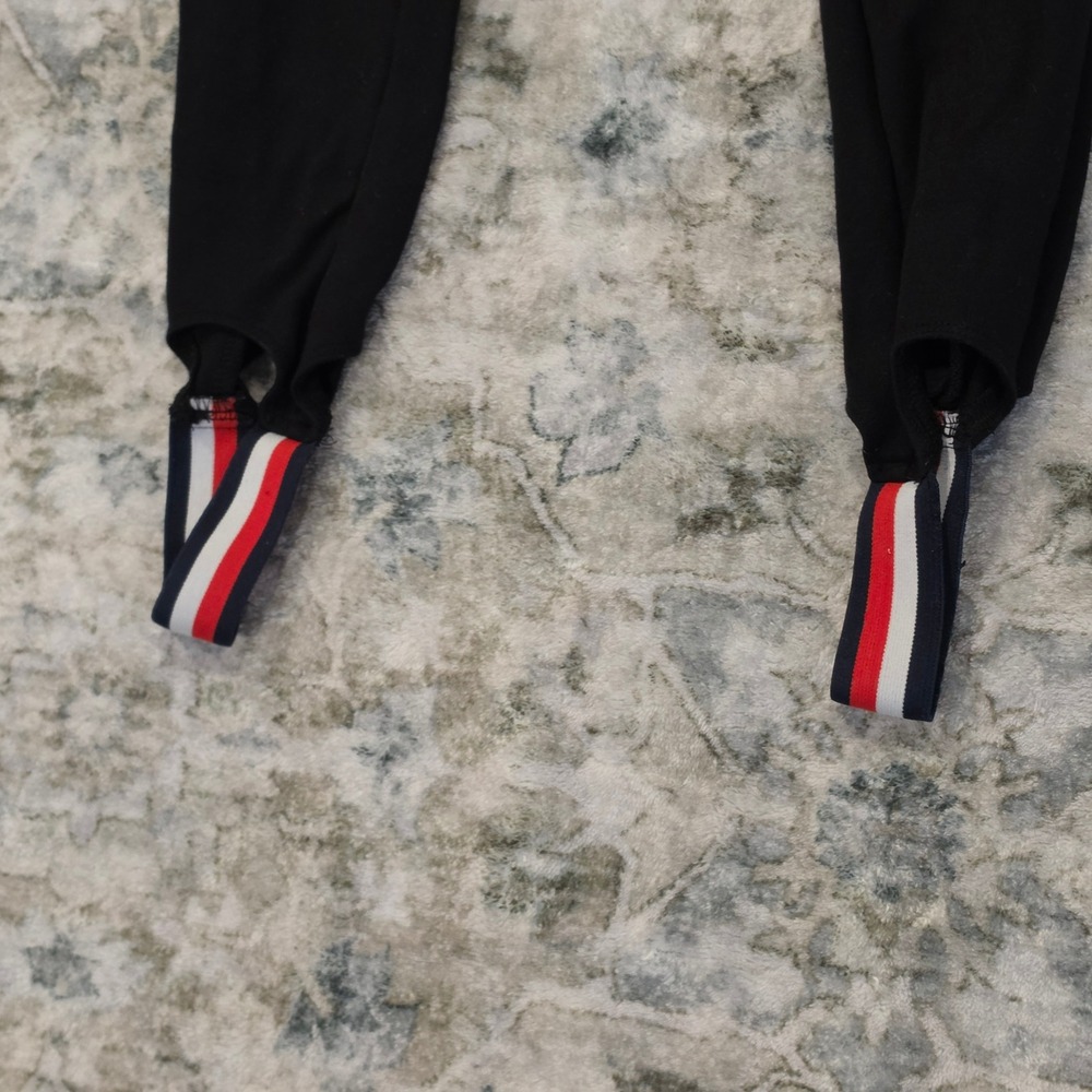Tommy Hilfiger Sport Womens Black Stirrup Leggings High Rise Striped Trim XS - Picture 5 of 7
